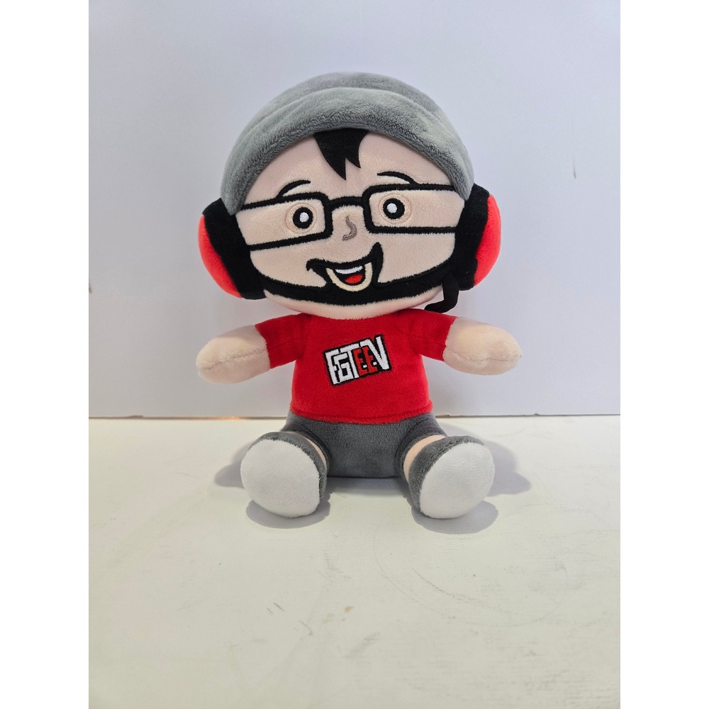 FGTeeV Duddy Gamer Plush Season 1 Rare Original Red Headset YouTube Toy 8in